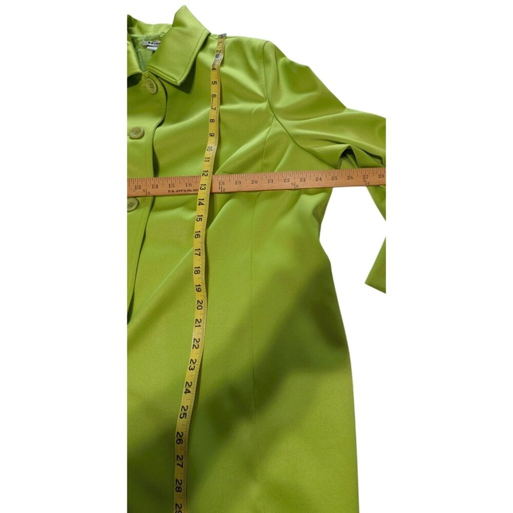 Nygard Womens Lime Green Mid-Length Button-Front Dress Jacket 18W Polyester Blen - Picture 11 of 13
